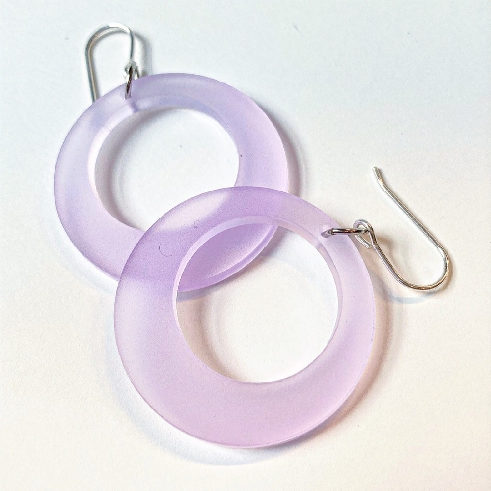 Handmade Retro Mod Style drop hoop earrings